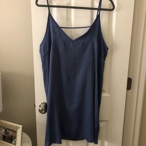 Blue Silk Slip Dress